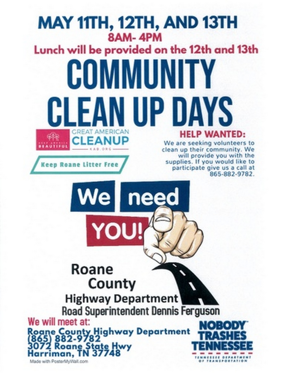 Community Clean Up Days May 13, 2023